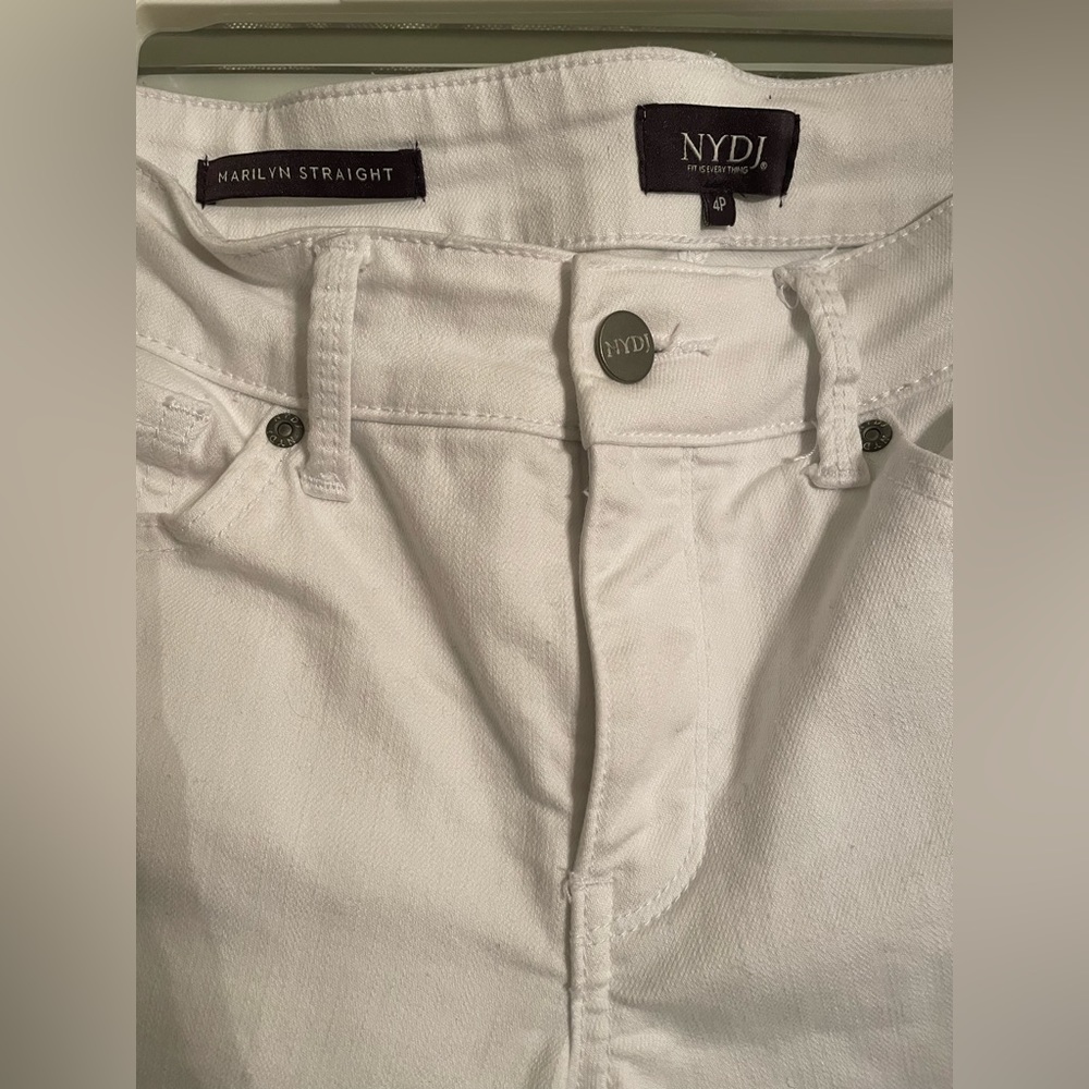 NYDJ Marilyn Straight Crop Jeans: Optic White - Picture 3 of 3